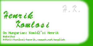 henrik komlosi business card